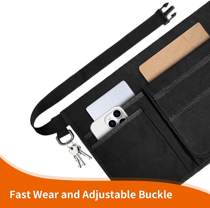 RHQQ Professional Cleaning Apron with 7 Pockets and Adjustable Waist Belt, Bartender, Chef, Waiter - Women & Men, Restaurants, Cafes, Bars, Black - Image 4